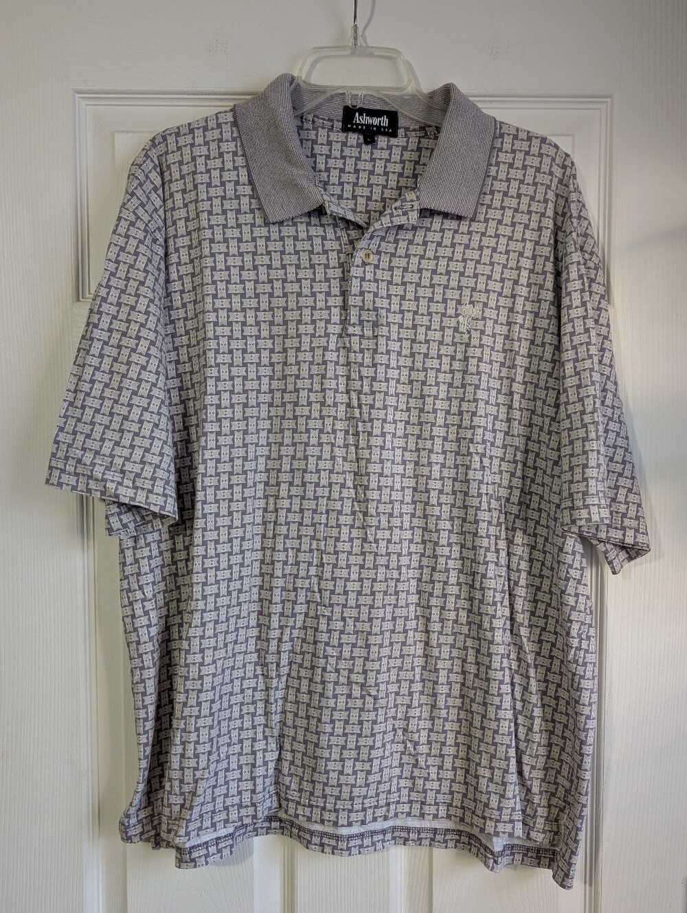 Vintage Ashworth Men’s Patterned Golf Polo Size L